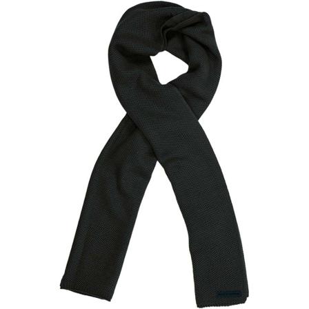 No Excess, Scarf solid jacquard greenish black Zwart, Heren, Maat:ONE Size