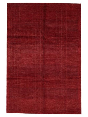 Anudada A Mano Moderno Afghan Fine Alfombra 198X296 De Lana Rojo Oscuro/Negro
