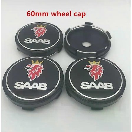 4 st 56mm 60mm 63mm 65mm 68mm SAAB Bil Hjulcentrumkåpa Navkapsel Resin Badge Emblem klistermärke kompatibel Kompatibel med 03 10 BJ SCS 9 3 9 5 - 