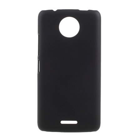 Rubberized Plastic Hard Protective Back Casing for Motorola Moto C - Black