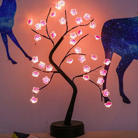 Bordplade Bonsai Træ Lys med 35 LED Kirsebær Blomster Træ LampeDIY Kunstig Lampe Træ Lampe