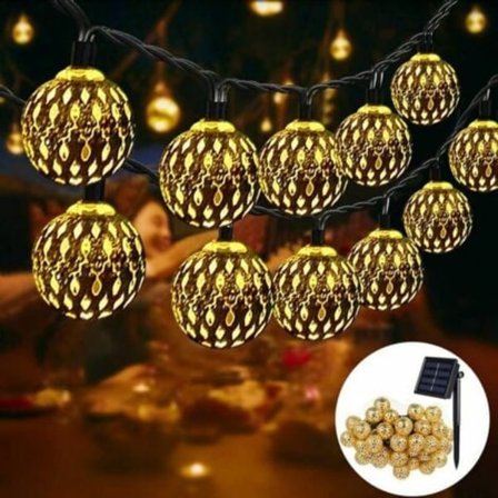 Marockanska Solcellsslingor Utomhus: 2-pack 7M LED-slingor med 50 Lampor, 8 Ljuslägen Vattentäta, Perfekt för Trädgård, Uteplats, Gård, Hem, Ch