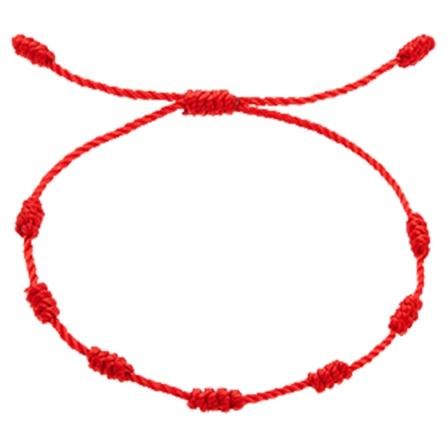 7 röda knutarmband Justerbart vävt unisex sladdsnöre Lucky Armband för födelsedag jul