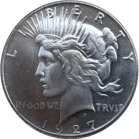 1927 Libertys Head Mønt, Antik Stil Kobber Sølvbelagt Samlermønt med Strålende Krone Design og “In God We Trust” Inskription