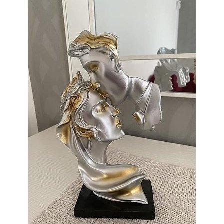 Kreativ kysse statue - harpiks guld statue kysse elsker
