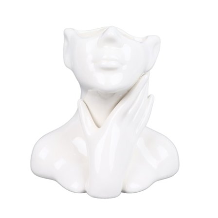Kvinde Ansigt Vase Nordisk Stil Elegant Blomster Vase Glat Keramisk Blomster Vase Dekoration til Stue Have