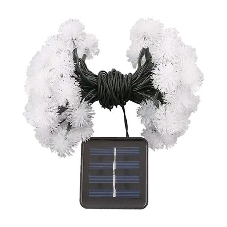 5 Meter 20 Ljus Juldekoration Snö Pompom Vinterdekoration LED Hårljusboll Lykta Solcellssträngljus