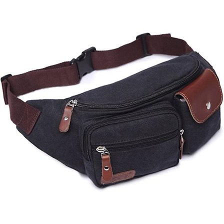 Mecool Herre Retro Fanny Casual Midjeveske Utendørs Sport Canvas Liten Belte Skulderveske Brystveske For Reise Vintage Sykkel Crossbody Veske Over Dag