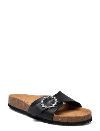 Women Slides Shoes Summer Shoes Flat Sandals Svart Tamaris*Betinget Tilbud