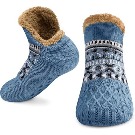 Topplukkede SoveSokker for Voksne Jul Topplukkede SoveSokker Fleecefôret Sklisikre Fluffy Topplukkede SoveSokker Med Grip Topplukkede SoveSokker for 