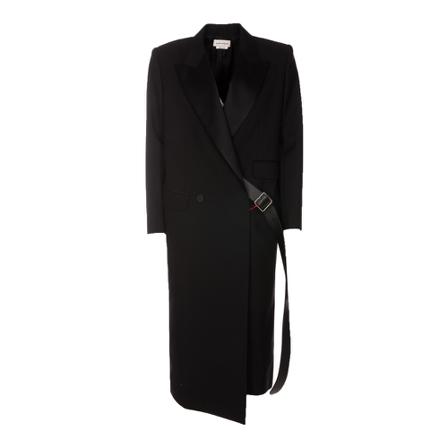 Alexander McQueen Single-Breasted Jass , Zwart , Dames , Maat: S TrenchJass & Mantels