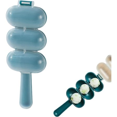 Riskugleformer - Non-stick riskugleform | 3-rums rystemaskine sushiværktøj | Onigiri form rystere