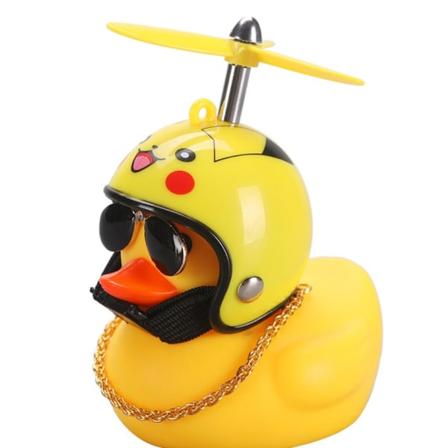 Lille gul andebil social andepynt kreativt biludstyr cykelpynt (Pikachu and komplet sæt + bilmodel én pakke)