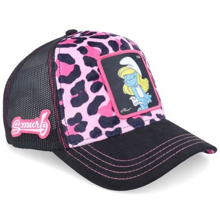 Capslab - Rosa trucker Keps - Leopard Smurf Pink/Black A-Frame Trucker @ Hatstore
