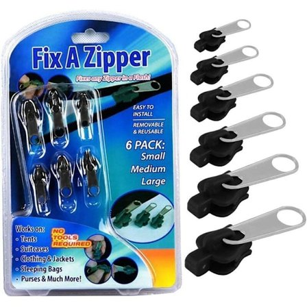 Klips til lynlås Skyder Lynlås Zlideon Lynlås Skyder Metal Lynlås Reparationssæt til Tøj Tasker Jakker Telte Bagage