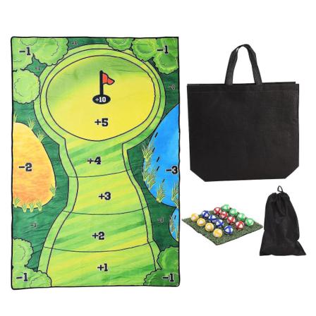 Bærbar Golf Treningsmatte i Gummi med 4 Baller og Svingdeteksjon