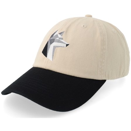 Origami - Beige unconstructed Cap - Black Paper Fox Washed Stone/Black Dad Cap @ Hatstore