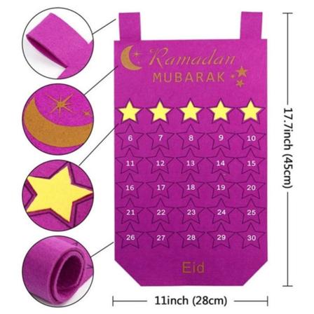 Nedräkningskalendrar Nedräkning till Eid-tecken Eid Mubarak LILA 2 purple 2