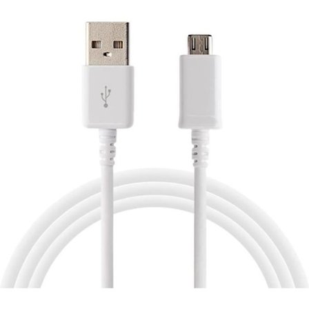 [Kompatibel Samsung Galaxy A3-A5-2015-2016-A6-A6+-A7] Kabel USB Laddare Vit Micro USB 1 Meter [Phonillico ]