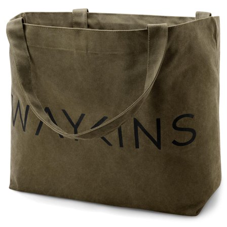 Waykins - Suuri armeijanvihreä puuvilla tote bag miehille - Tote bags