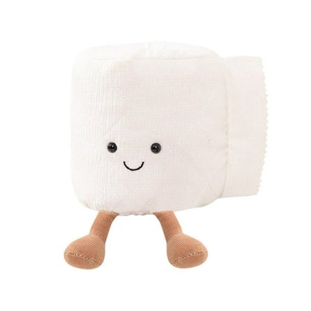 Jellycat Amuseables WC-paperirulla Pehmolelu, Pieni 12,7 cm | Luova WC-paperipehmonukke | Hauska Lahjaidea