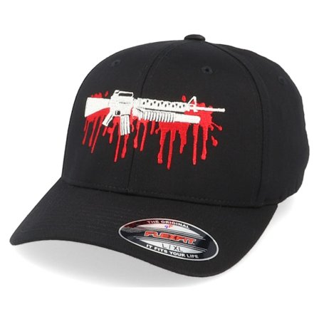 GUNS n SKULLS - Negro flexfit Gorra - Bloody M16 Black Flexfit @ Hatstore