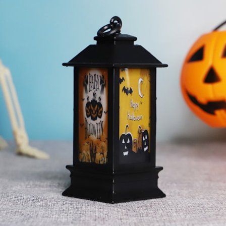 Halloween dekoration, 2 stk. Halloween dekorative lanterner, Halloween LED lanterne lys