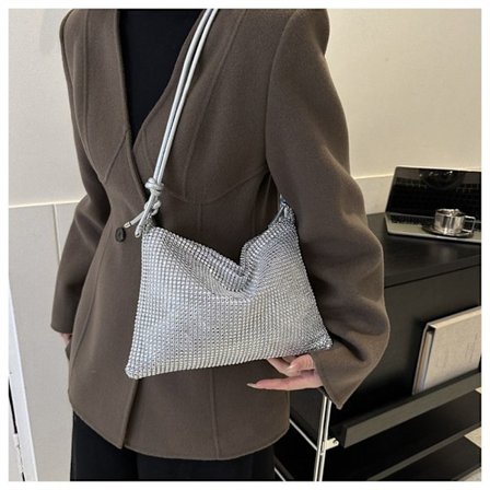 Dam Flickor Diamanter Axelväskor Tygväskor Messenger Bag Bröllopsfest Handväska