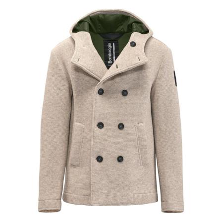 BomBoogie, Double-breasted Boiled Wool Peacoat Beige, Heren, Maat:XS,wol