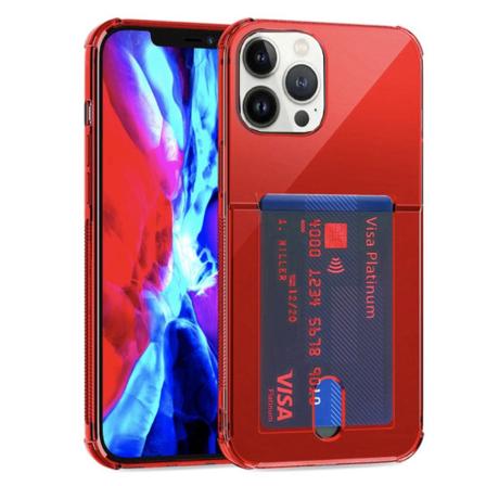 iPhone 13 Pro Max - Skal med Korthållare Röd