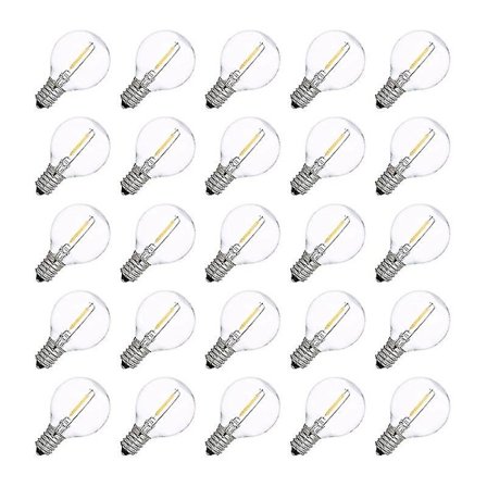 25 stk. Led G40 E14 Udskiftningspærer 0,6w 2700k Led Filament Lys