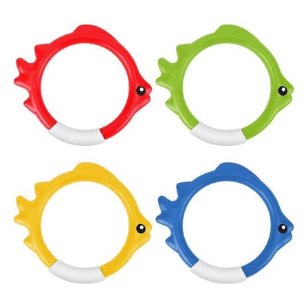 Intex Dykkering for svømmebasseng, lekefisk, undervannsringer, pinner, 4-pakning