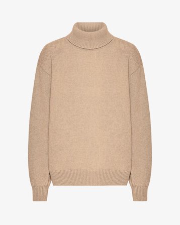 Merino Wool Turtleneck - Honey Beige - Female - L