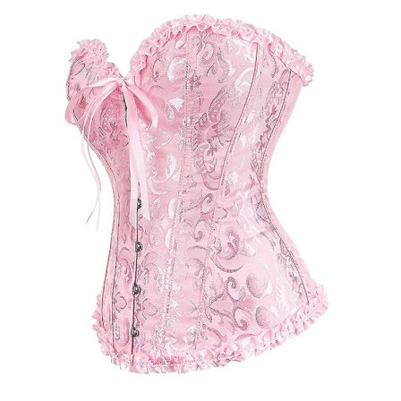 Dame Snøret Overbust Korsett Bustier Undertøy Bodyshaper Topp Prinsesse Korsett -rosa Rosa-xs