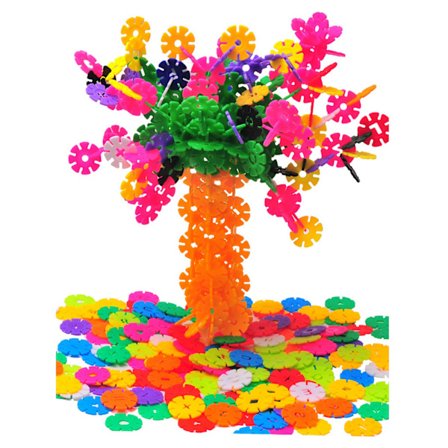 Sammenlåsende skiver sæt børn lyse farver snefnug formet byggeklodser pædagogisk legetøj til drenge piger 500 stk. M