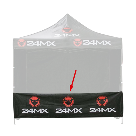 24MX Half Wall for Easy-Up Race Tent Black