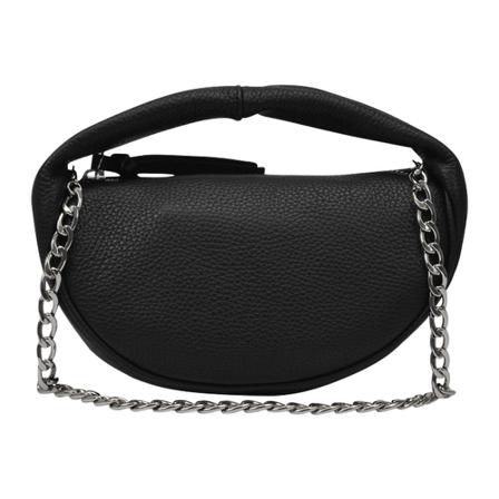 By Far, Baby Cush Bag in Flat Grain Leather Zwart, Dames, Maat:ONE Size