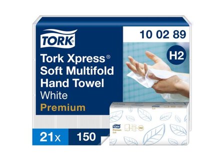 TORK Pappershandduk Xpress H2 Mjuk Multifold Premium 2-lagers vit 3150/fp - Lyreco - Städ och hygien - Toalettpapper och torkpapper - Pappershanddukar