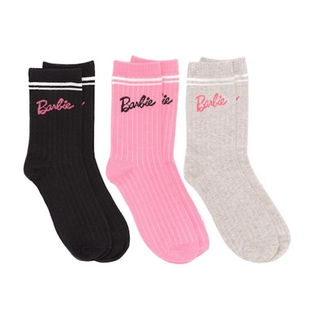 Barbie Dam/Damstrumpor (3-pack) 4 UK-7 UK Rosa/Grå/Svart