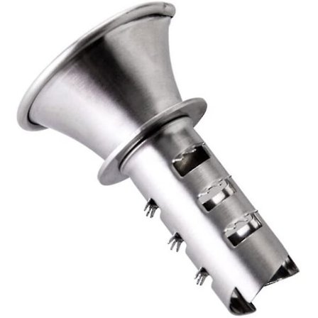 Sitruspresse i rustfritt stål med tut for juice, manuell presse