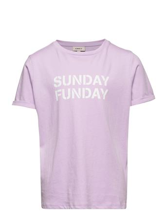 Kognaomi Print Ss Tee Ot Wvn Purple Kids Only