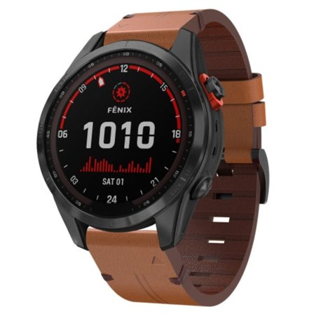 För Garmin Fenix ​​7S Solar 20mm läder stålspänne watch