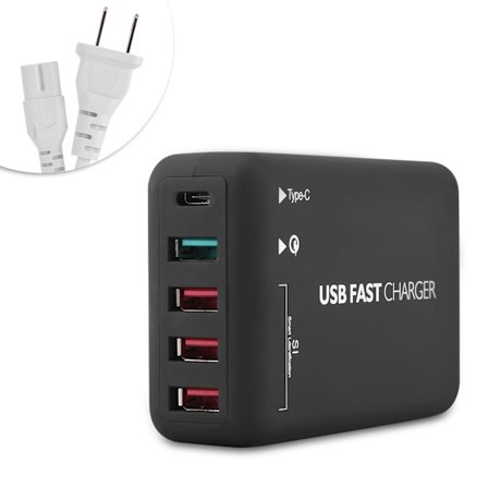 Multiport 4 USB-grænseflader QC 3.0 USB-væghurtigopladerstation Strømadapter