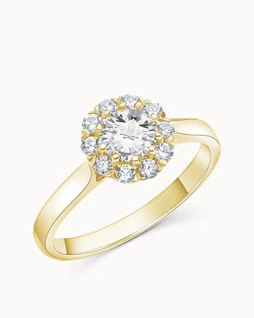 Halo Ring Ebba 18K Geelgoud Natuurlijke Diamant 0.30 Karaat - Verlovingsringen & Trouwringen van Vanbruun