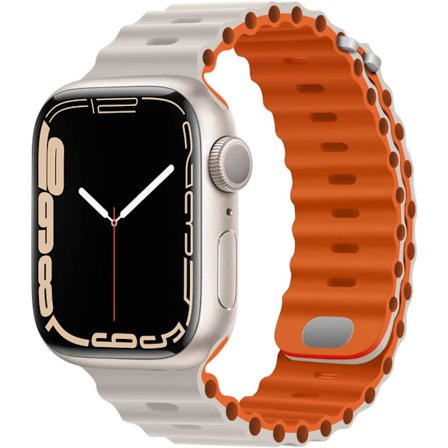 Star-Orange, yhteensopiva Apple Watch -rannekkeen kanssa 41mm 40mm 38mm, pehmeä silikoniranneke soljella, yhteensopiva Apple Watch Series 8 7 SE 6 5 4