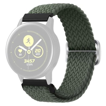 KALEBOL KLB-BZNL-001 Samsung Galaxy Watch6 Classic 43mm / 47mm Watch Bnad 20mm Nylon Replacement Strap - Mörk Olivgrön
