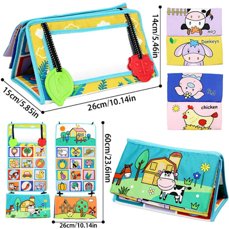 Svart og hvit baby gulv speil mage tid sensorisk baby leker