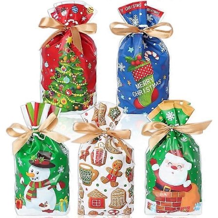 50 stk. julegaveposer med snøre julegaveposer juleposer gaveposer gaveposer juleposer til gaver
