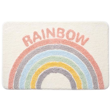 Regnbågsflockad badmatta, badrumsmatta, 40*60CM