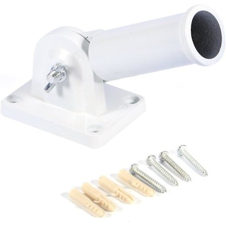 Väggmonterad justerbar hållare fäste vit metall flaggstång vindsockel bas med skruvar